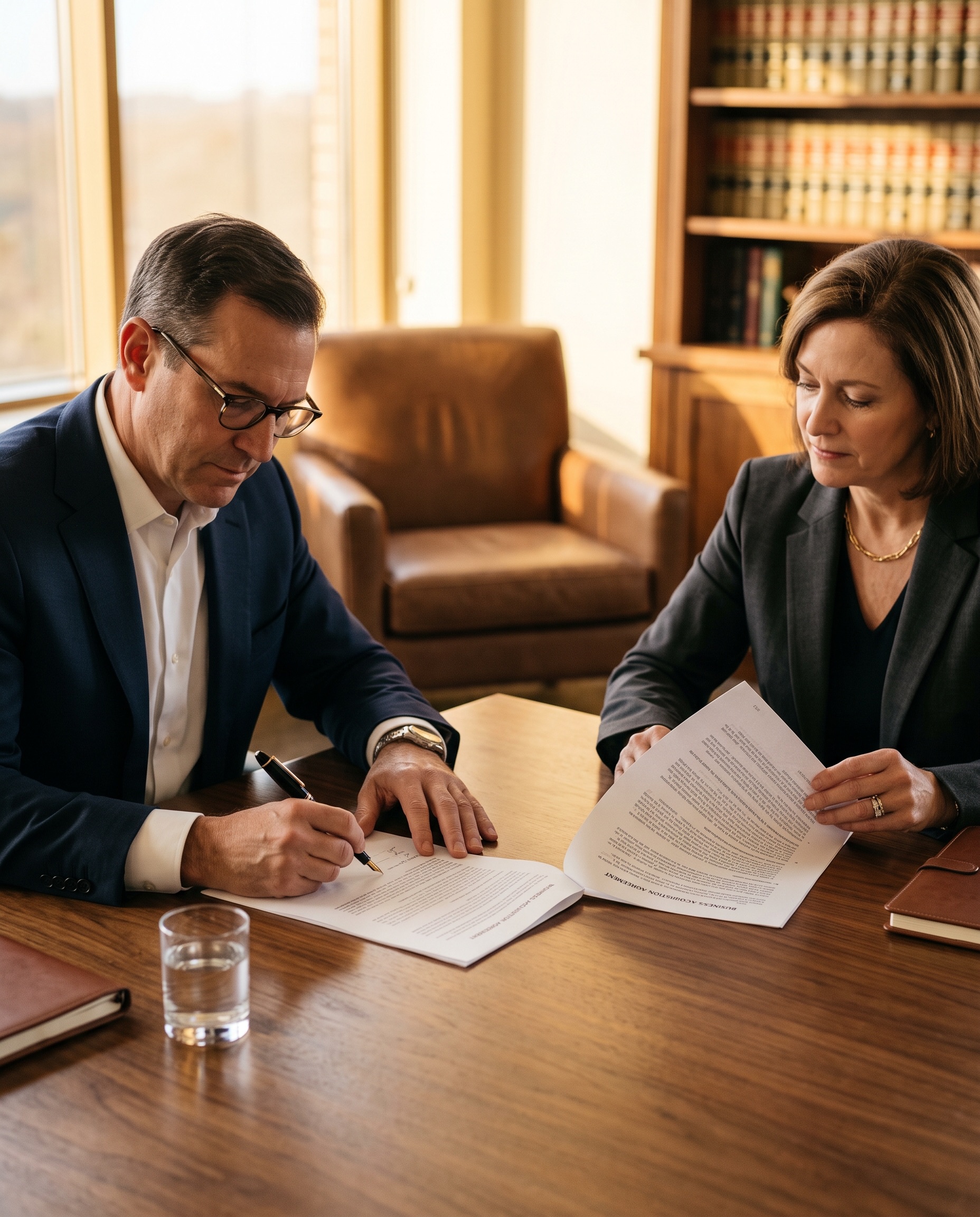 Reviewing and signing a business contract